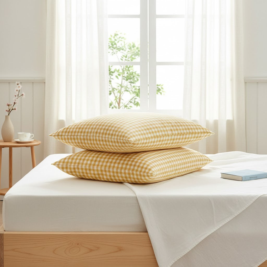 Pillowcase Set - Soft Plaid Checkered 2 Piece