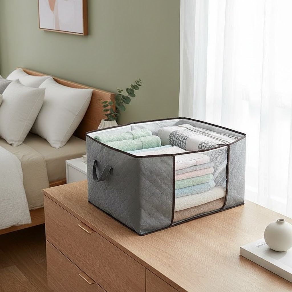 Clothes Storage Bag - Foldable Design for Bedroom and Closet (60x40x35cm)