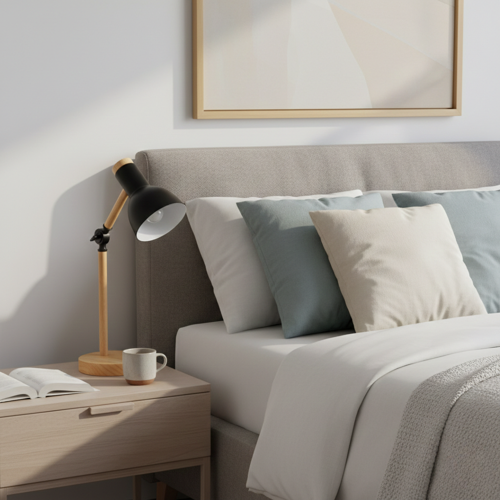 LED Desk Lamp – Nordic Wood Design for Work and Living Room