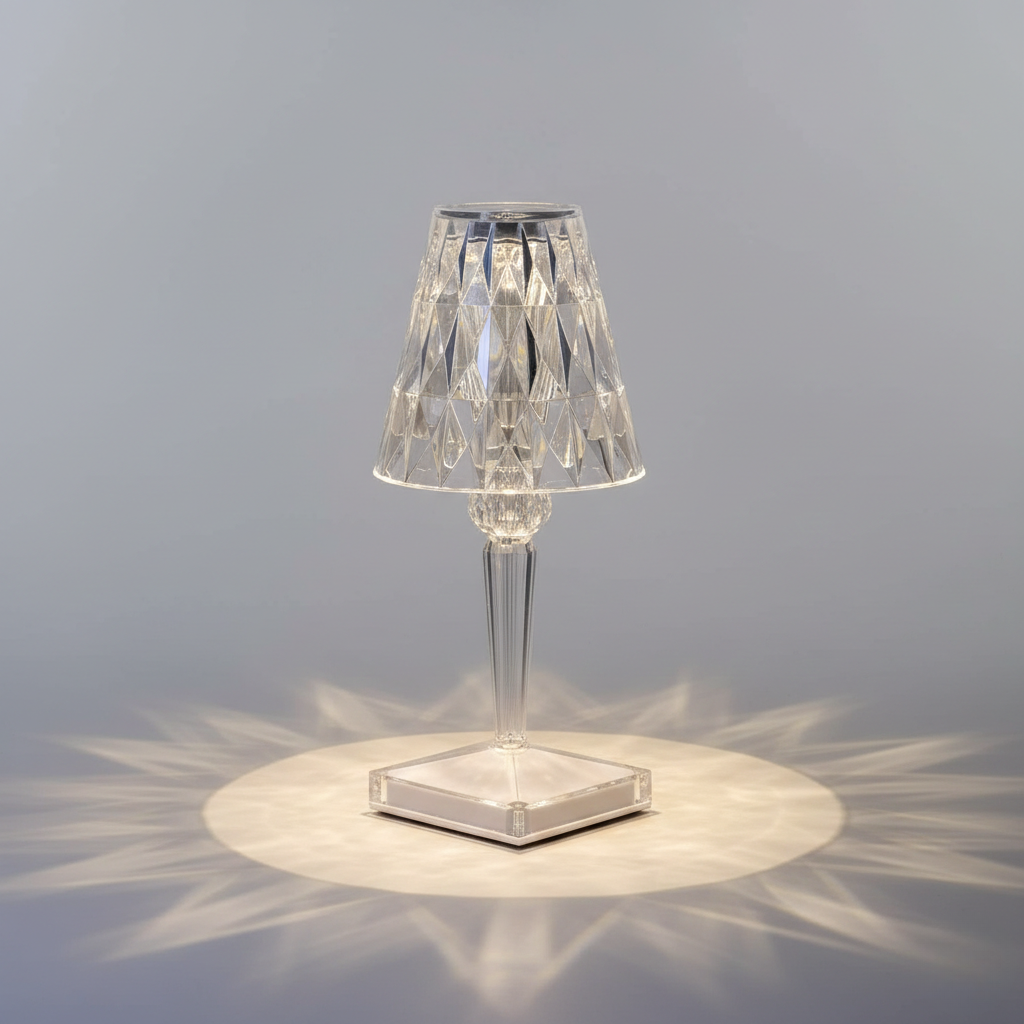 LED Crystal Table Lamp - Elegant Diamond Design