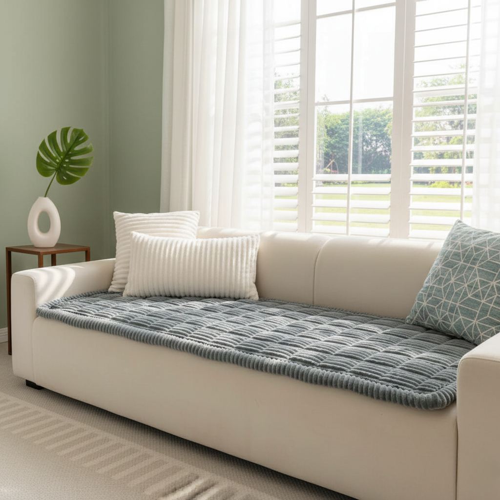 Lazy Soft Flannel Sofa Covers - Breathable Pet Mat Non-slip for Couch and Living Room
