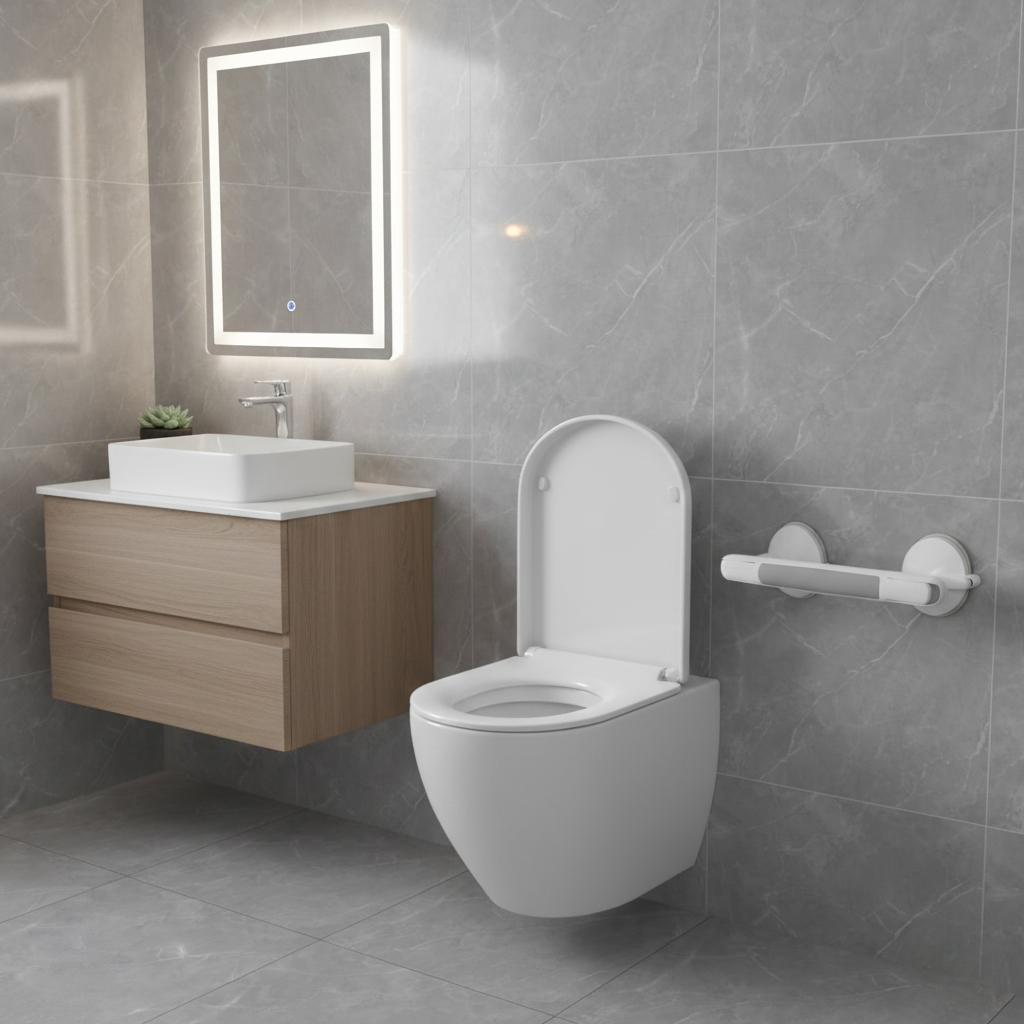 Shower Handle Grab Bar - Tool-free Safety Handrail for Bathroom