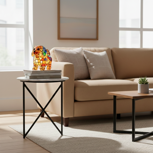 Mosaic Dachshund Lamp | Colorful Ambient Glow