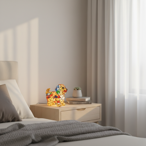 Mosaic Dachshund Lamp | Colorful Ambient Glow