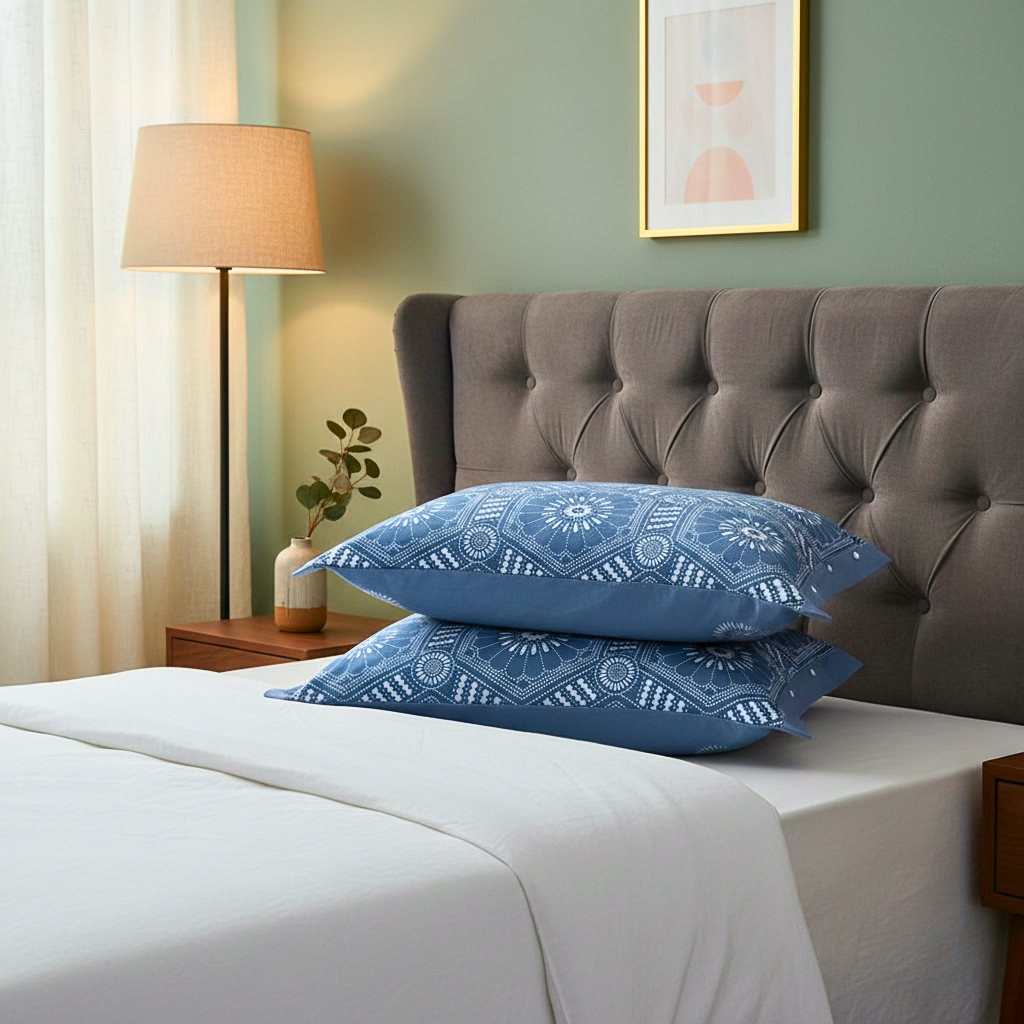 Pure Cotton Buttoned Pillowcase – Soft & Stylish Bedding Accent