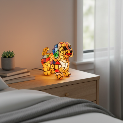Mosaic Dachshund Lamp | Colorful Ambient Glow