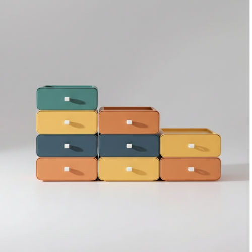 Stackable Storage Box - Colourful Modular Organizer