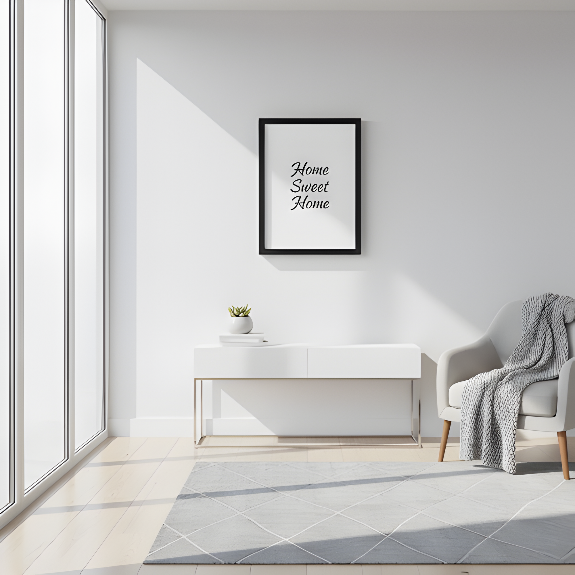 “Home Sweet Home” Quote Print | Black Frame