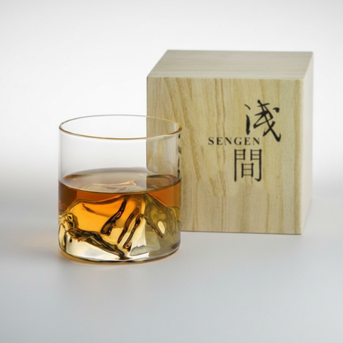 Crystal Peak Whiskey Glass - Sculpted Japanese Design