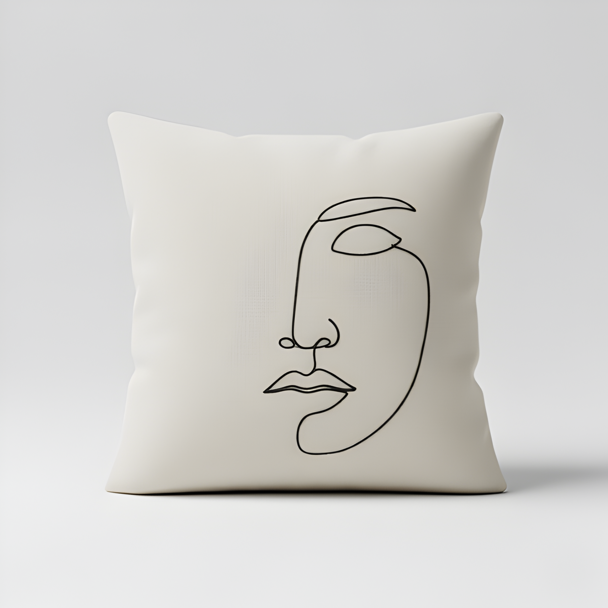 Minimalist Line Art Face Pillow Cover | Modern Décor