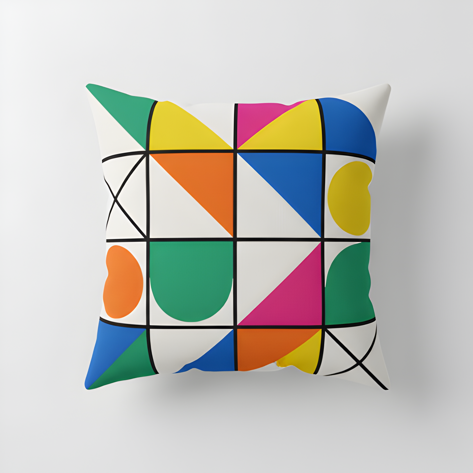 Abstract Geometric Shapes Pillow Cover | Color Pop