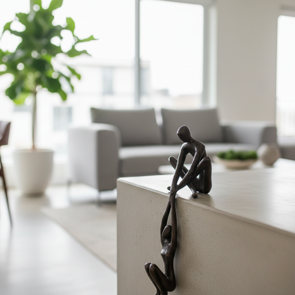 Dynamic Duo Figure Art Statue – Decorative Sculpture