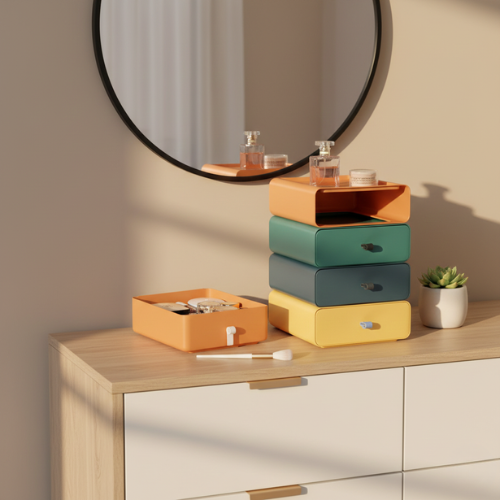 Stackable Storage Box - Colourful Modular Organizer