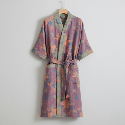 Luxurious Lounge Robe - Vintage-Inspired Floral