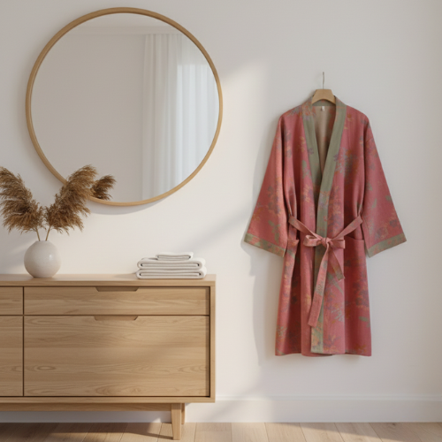 Vintage-Inspired Kimono Robe - Light Everyday Wear