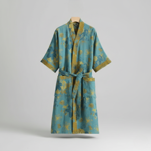 Luxurious Lounge Robe - Vintage-Inspired Floral