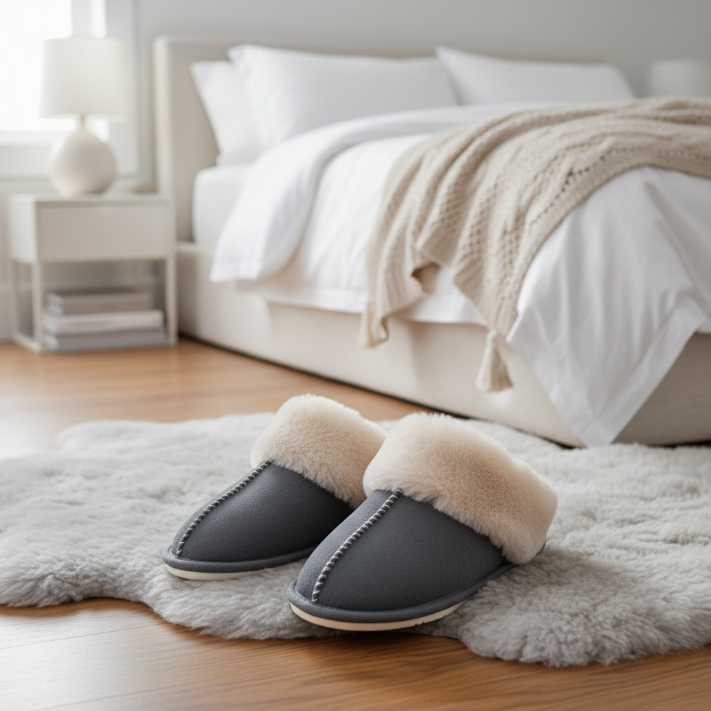 Nordic Comfy Slippers - Faux Fur Rubber Sole for Women