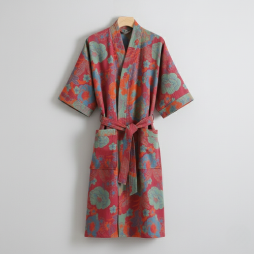 Luxurious Lounge Robe - Vintage-Inspired Floral