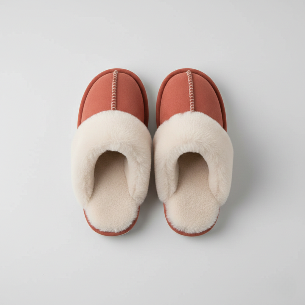 Nordic Comfy Slippers - Faux Fur Rubber Sole for Women