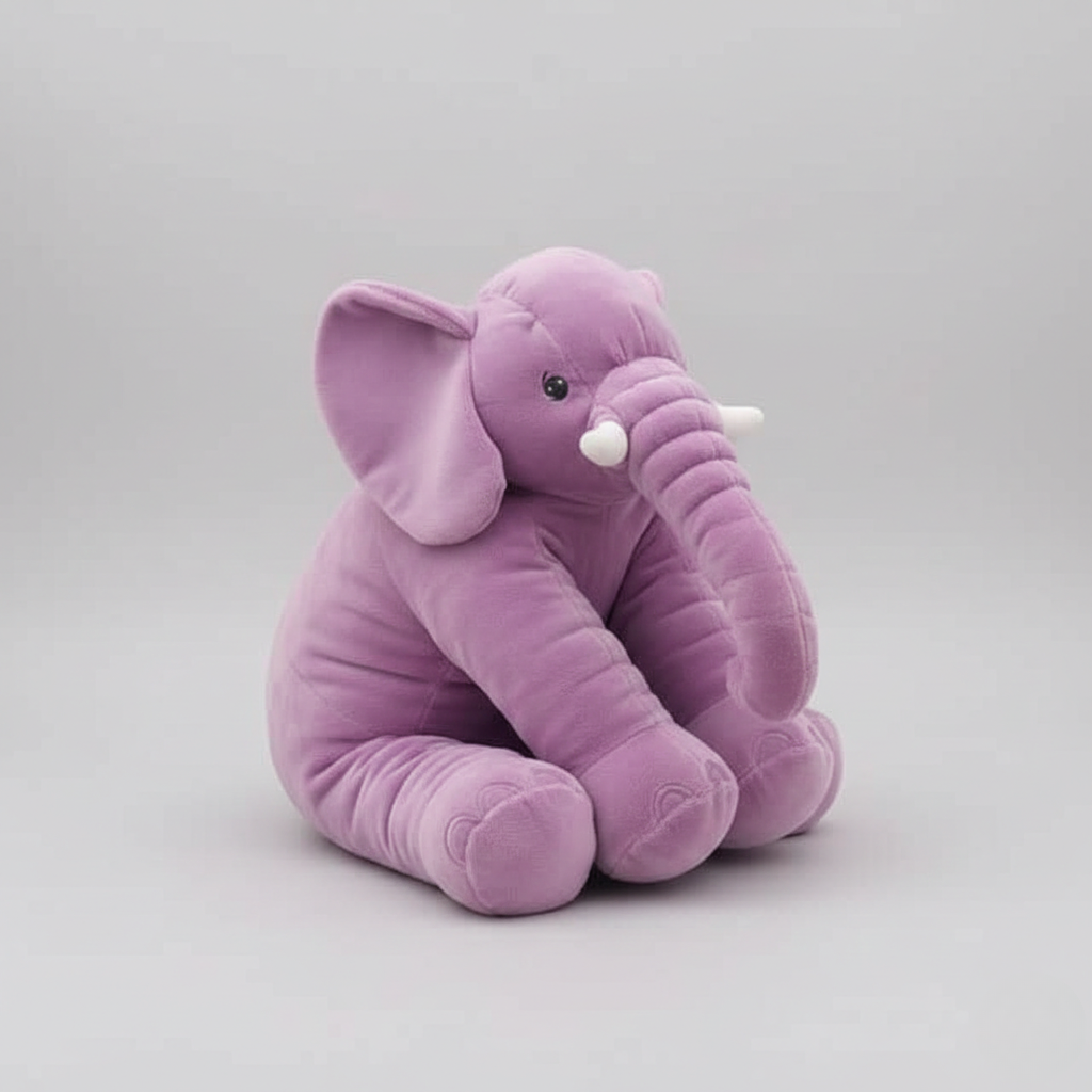 Elephant Cuddly Cushion - Plush Faux for Living Room and Bedroom