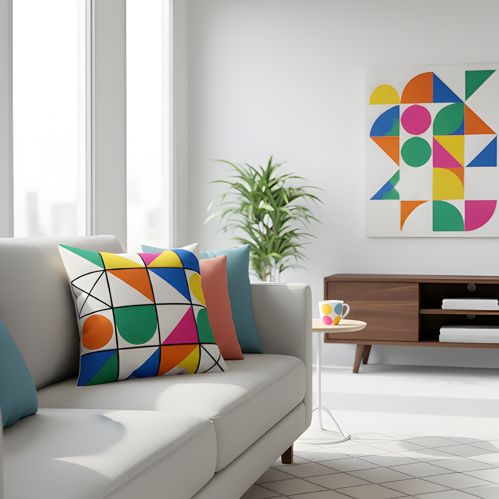Abstract Geometric Shapes Pillow Cover | Color Pop