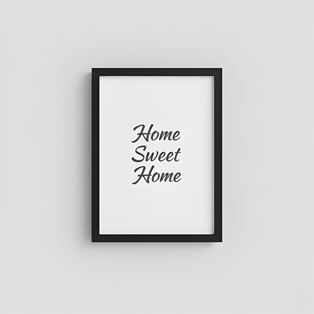 “Home Sweet Home” Quote Print | Black Frame