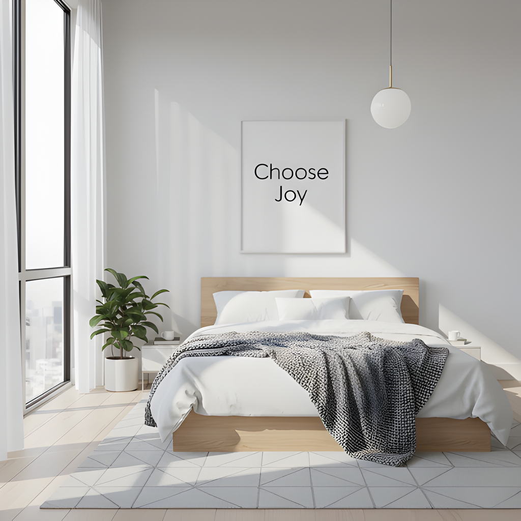 “Choose Joy” Modern Typography | White Frame