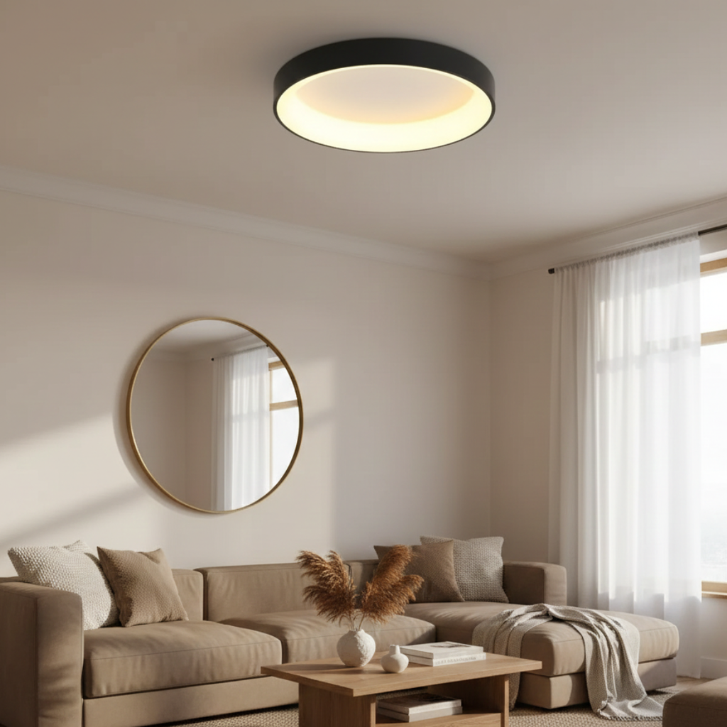 Dimmable Round LED Ceiling Light – Modern Scandinavian Design