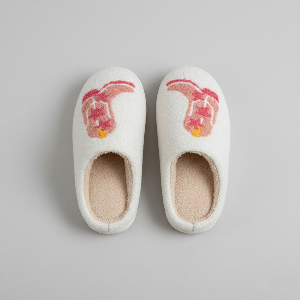 Cowboy Boots Slippers - Non-slip Thermoplastic Rubber Sole