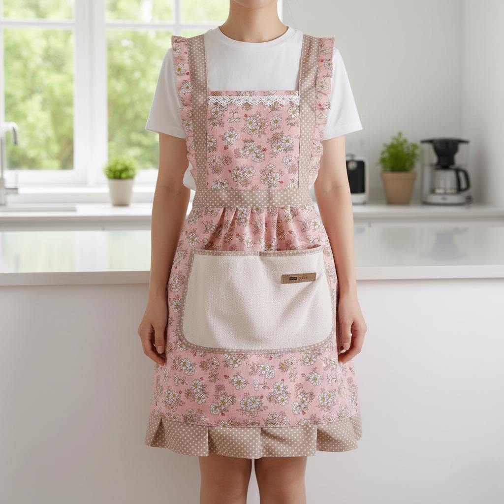 Sweet Flora Kitchen Apron - Waterproof with A Breathable Floral Design