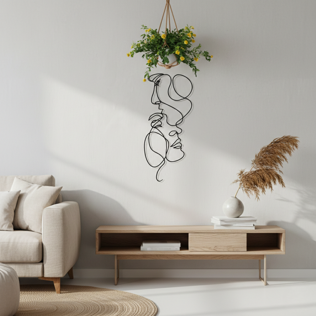 3D Metal Wall Art – Minimalist Decorative Sculpture