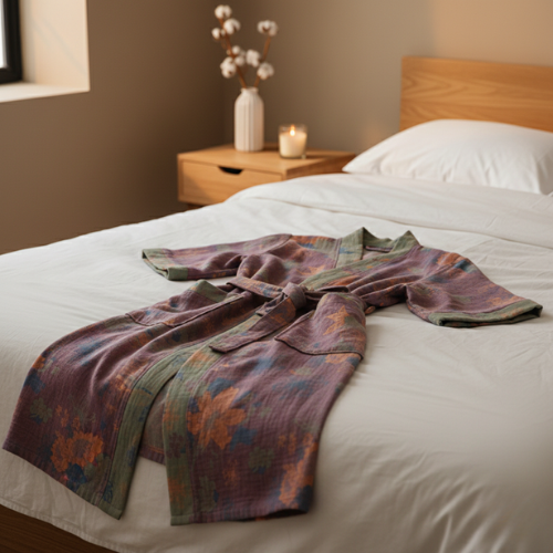 Luxurious Lounge Robe - Vintage-Inspired Floral