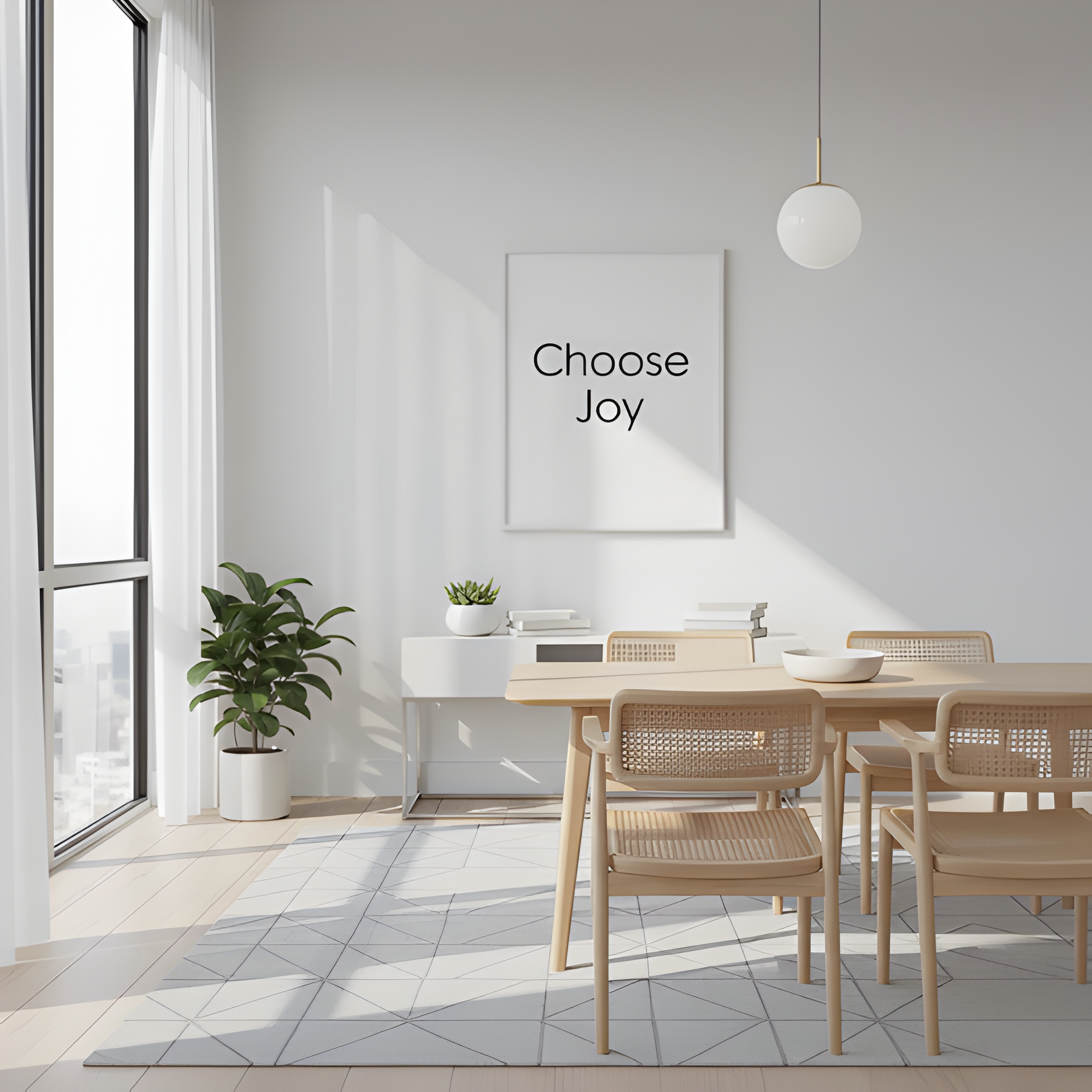 “Choose Joy” Modern Typography | White Frame