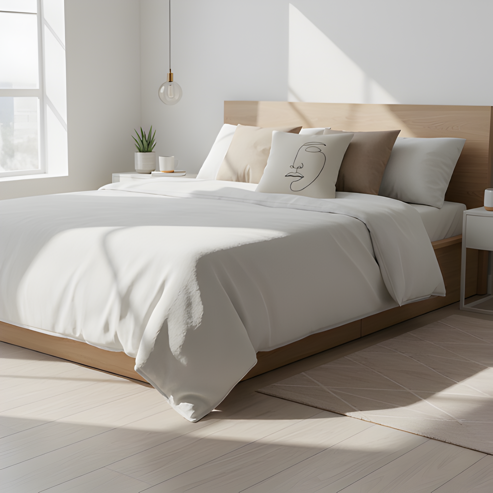 Minimalist Line Art Face Pillow Cover | Modern Décor