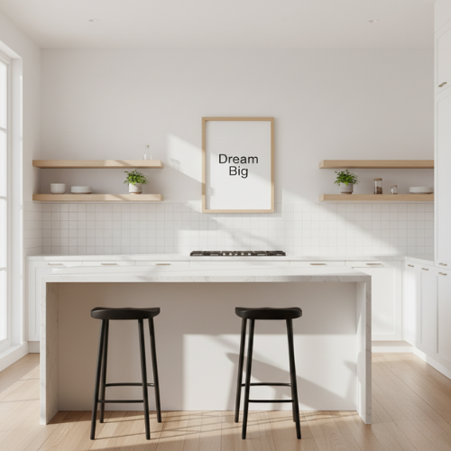 “Dream Big” Minimalist Wall Art | Natural Wood Frame