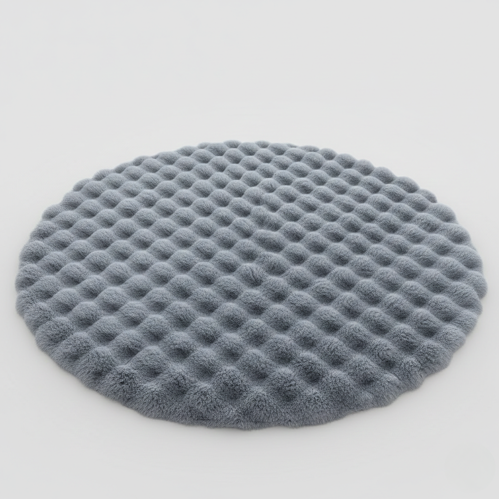 Fluffy Cush Rug 90x90cm – Non-Slip Premium Fleece Area Rug for Living Room