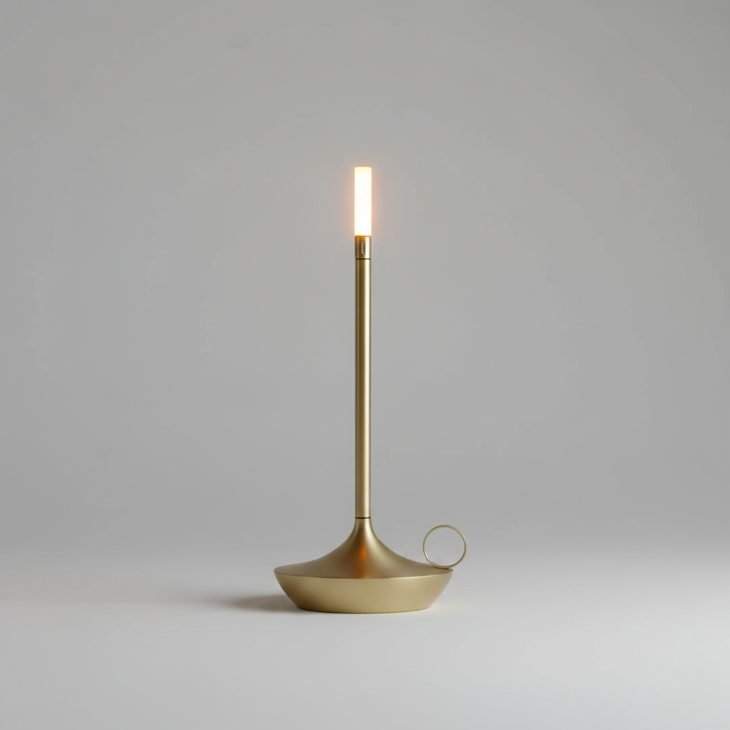 Portable Aluminium Table Lamp with Warm Ambient Light – Cylindrical Design