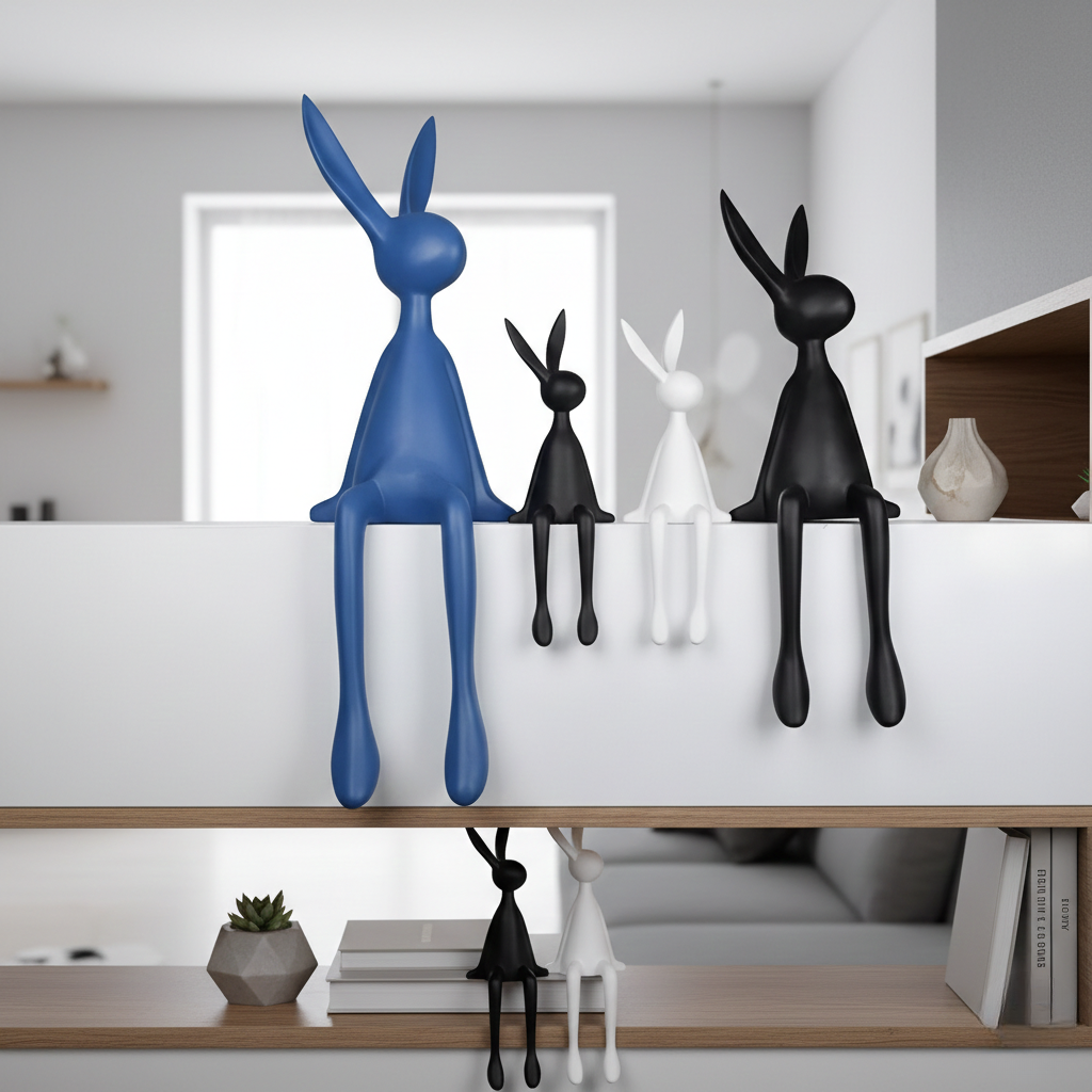 Modern Easter Bunny Decor - Resin-lux for Living Room