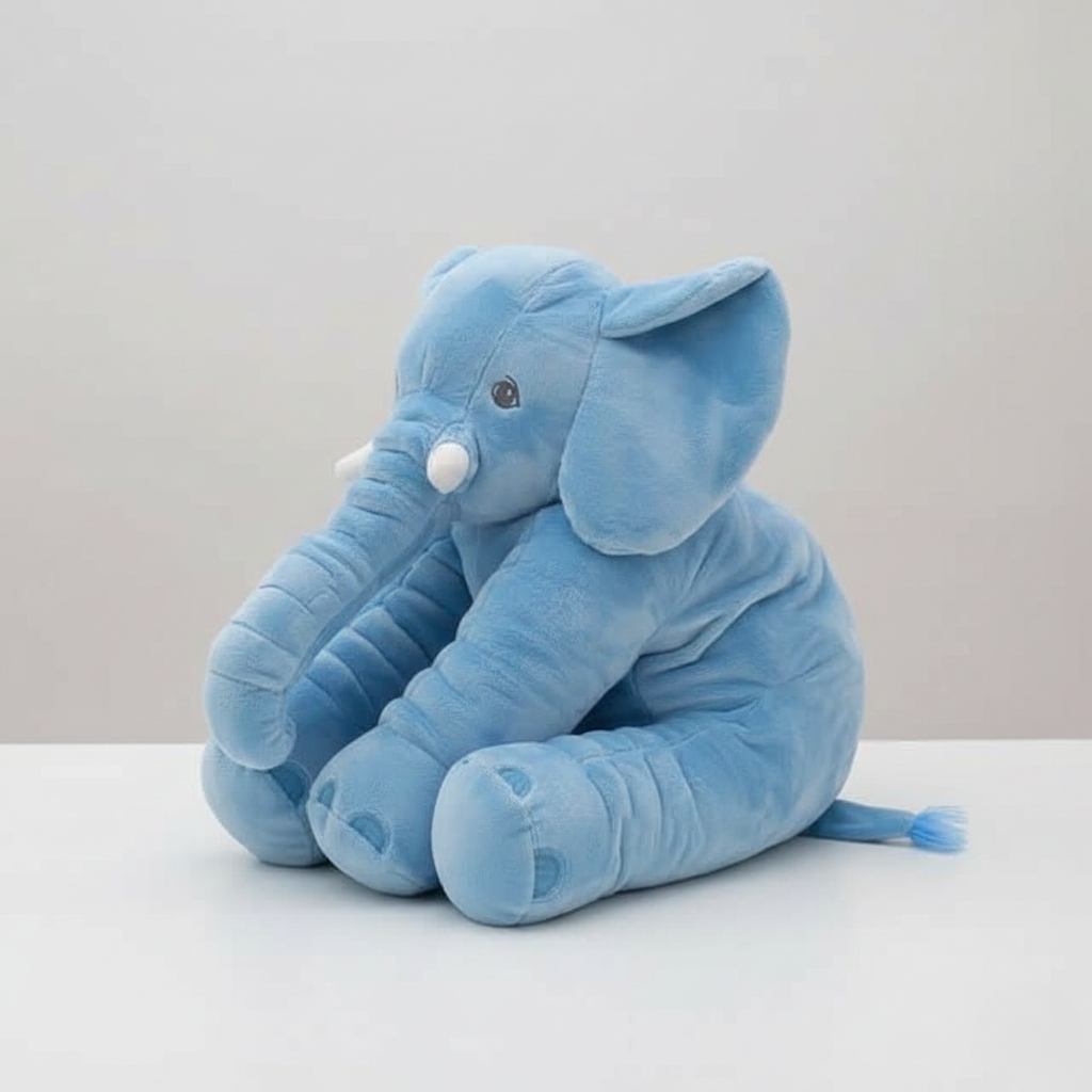 Elephant Cuddly Cushion - Plush Faux for Living Room and Bedroom