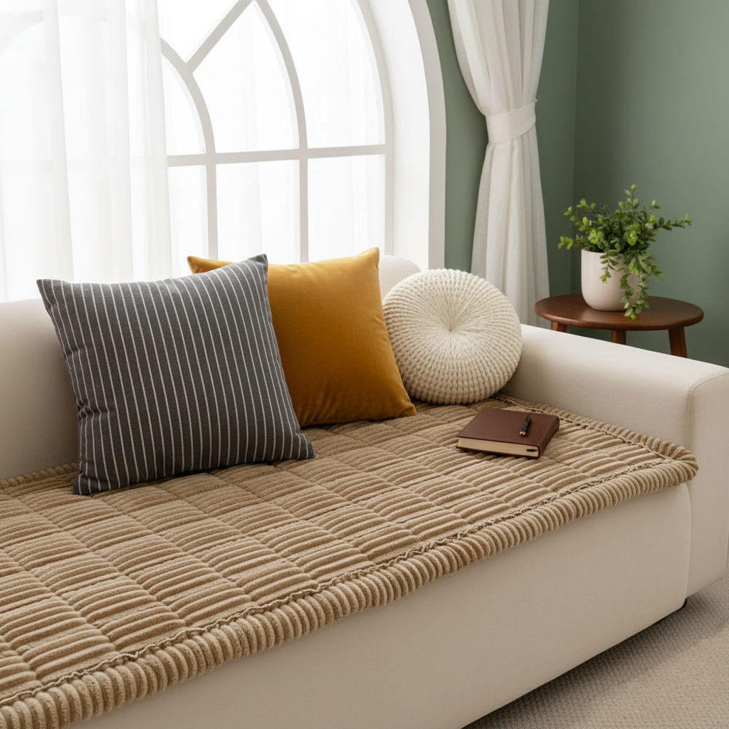 Lazy Soft Flannel Sofa Covers - Breathable Pet Mat Non-slip for Couch and Living Room