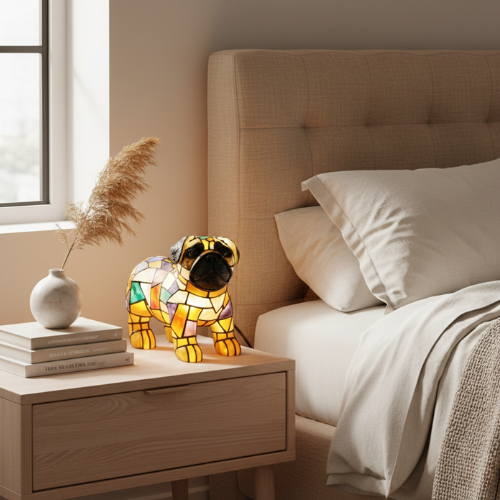 Mosaic Pug Light | Cozy Home Accent