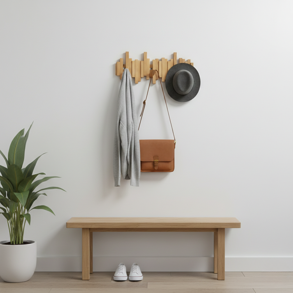 Piano Wood Wall Hooks – Clothes and Bag Hangers