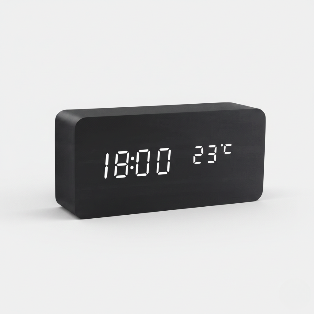 Wood-sense LED Wooden Clock - Stylish Wood Grain for Every Room