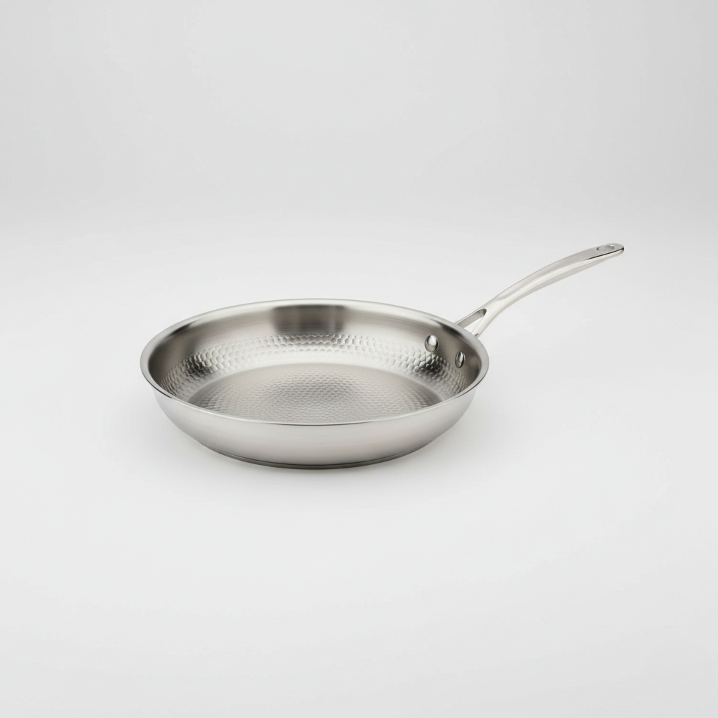 Titan-premium Frying Pan - Polished Metallic Finish for Kitchen