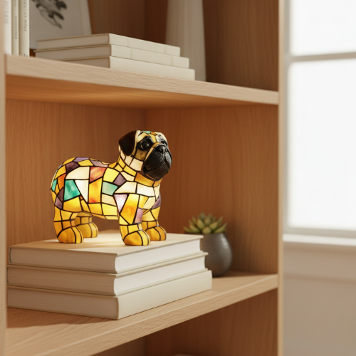 Mosaic Pug Light | Cozy Home Accent