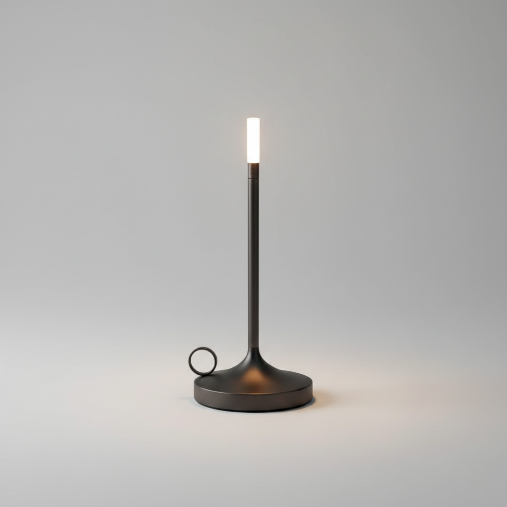 Portable Aluminium Table Lamp with Warm Ambient Light – Cylindrical Design