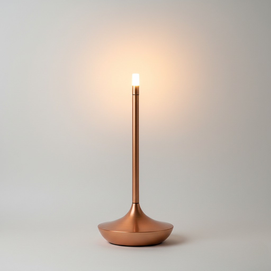 Portable Aluminium Table Lamp with Warm Ambient Light – Cylindrical Design