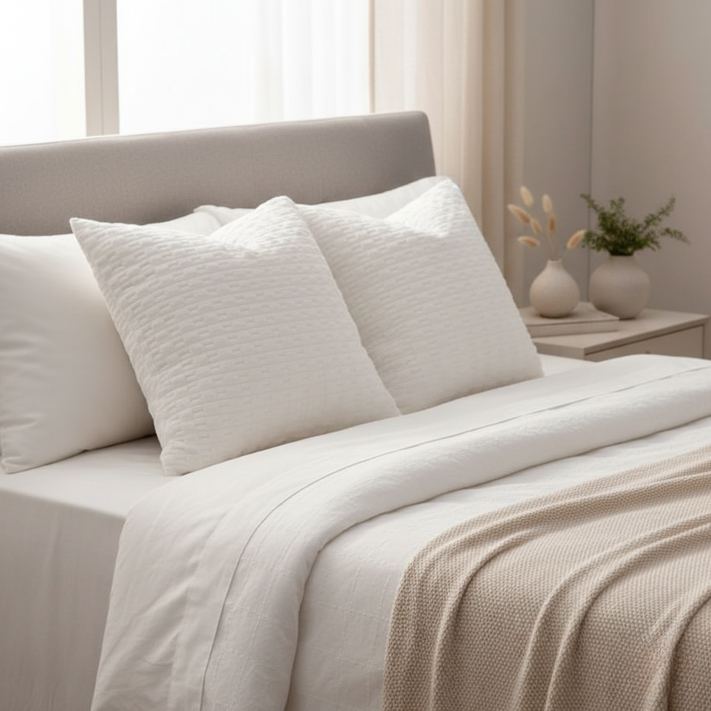 Pillow Cover Set | Warm Faux Fur Striped 2 piece