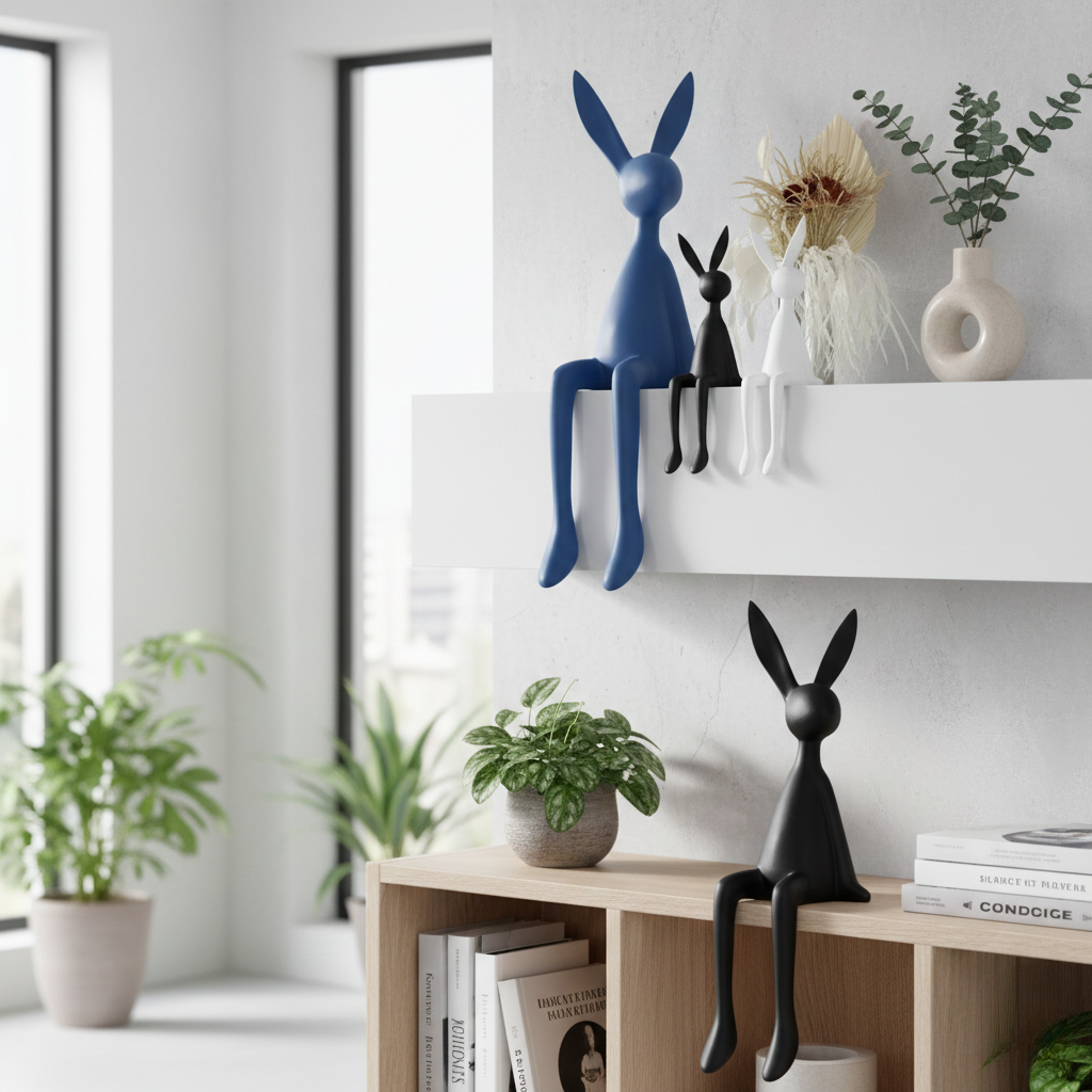 Modern Easter Bunny Decor - Resin-lux for Living Room