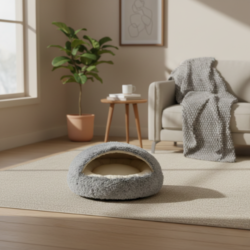 Semi-Enclosed Pet Bed - Cozy Space